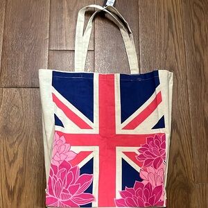 British Canvas Tote Bag NWT
